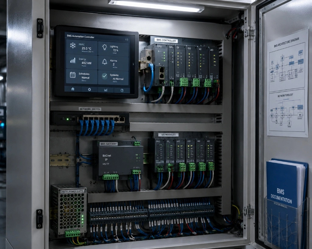 BMS Automation Controller Panel with Touchscreen HMI and BACnet Gateway