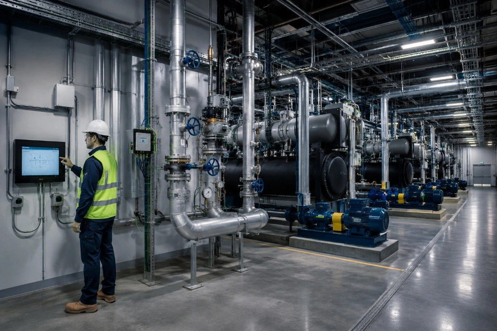 Engineer Operating Chiller Plant BMS HMI Control Interface
